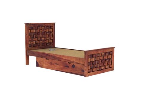 Buy Hover Single Bed with Drawer Storage ( Teak Finish ) Online in ...