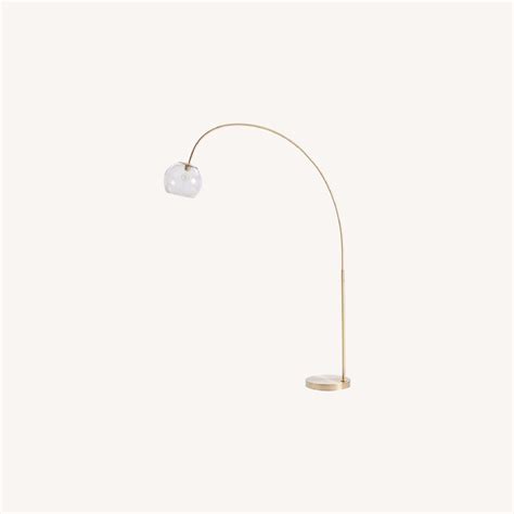 West Elm Overarching Ripple Glass Floor Lamp - AptDeco