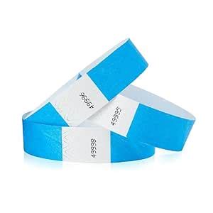 Sky Blue Tyvek Paper Wristbands for Events – Waterproof, Tear-Resistant ...