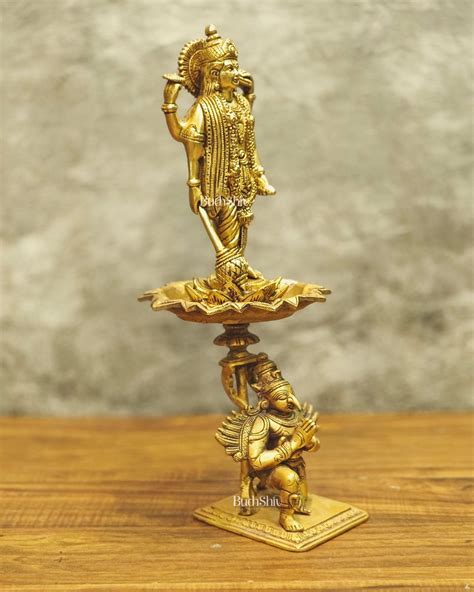 Buy Brass superfine Lord Vishnu on Garuda 14.5 inch - Budhshiv.com