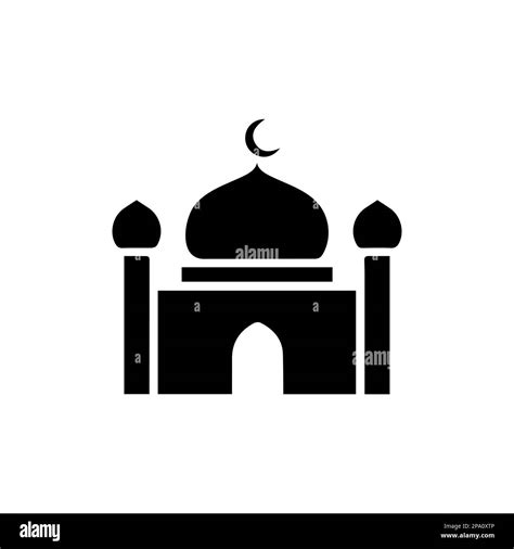 Mosque simple icon, islamic worship place, muslim symbols, vector illustration. Flat mosque icon ...