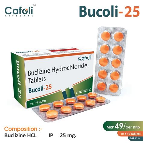 Bucoli 25 Tablet Buclizine Hydrochloride 25mg Tablets