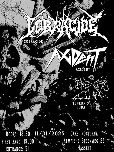 Cobracide x AXIDENT x Tenebris Luna, Kempische Steenweg 23, 3500 ...
