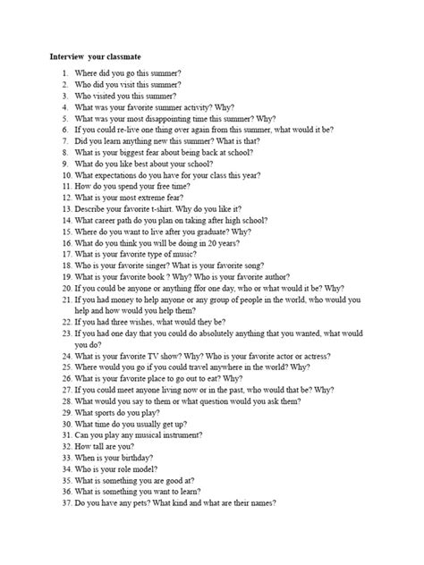 Classmate Interview Examples 的图像结果