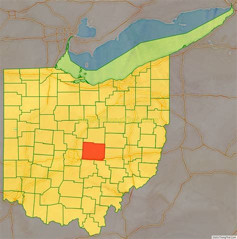 Map of Licking County, Ohio - Thong Thai Real