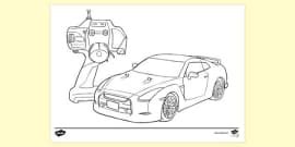 Car Side View Colouring Sheet | Colouring Sheets - Twinkl