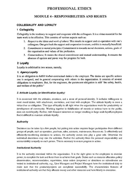 Professional Ethics - Module 4: Responsibilities and Rights Overview ...