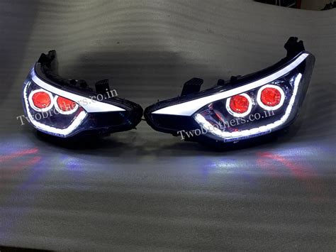 Elite i20 Dual Square Projector Headlights with Ultra Matrix DRL with ...