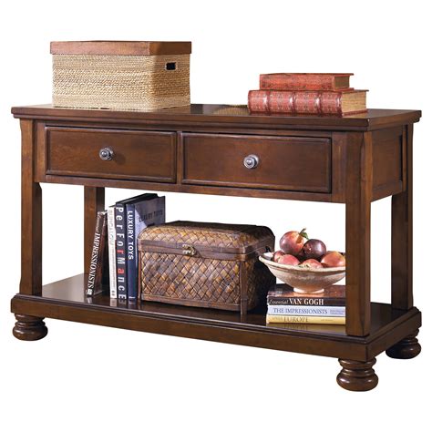 Porter Sofa-Console Table - Rustic Brown - Signature Design by Ashley ...
