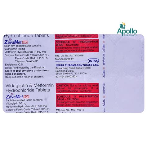 Zavamet 50/500 Tablet 10's Price, Uses, Side Effects, Composition ...