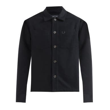 Buy Fred Perry Men Black Brushed Twill Overshirt for Men Online | The ...