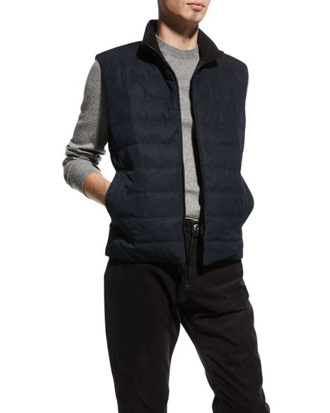 Vince Men's Modern Quilted Zip-Front Vest | Neiman Marcus