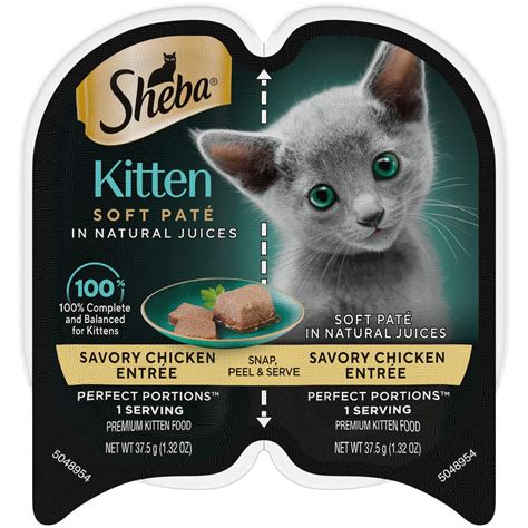 SHEBA PERFECT PORTIONS Wet Kitten Food, Chicken Paté Entrée, Single 2. ...
