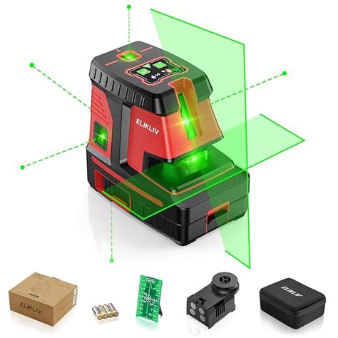 Laser Level, Elikliv 5-Point Self-Leveling Laser Level Line Tool with ...