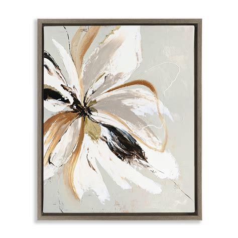 Expressive Cornelia Flower Brown Framed Floater Canvas Wall Art, design ...