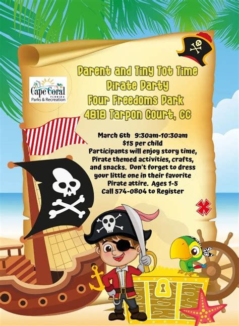 Parent and Tiny Tot Time Pirate Party , 4818 Tarpon Ct, Cape Coral, FL ...