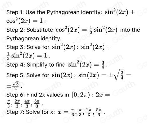 Solved: Use trigonometric identities and algebraic methods, as ...