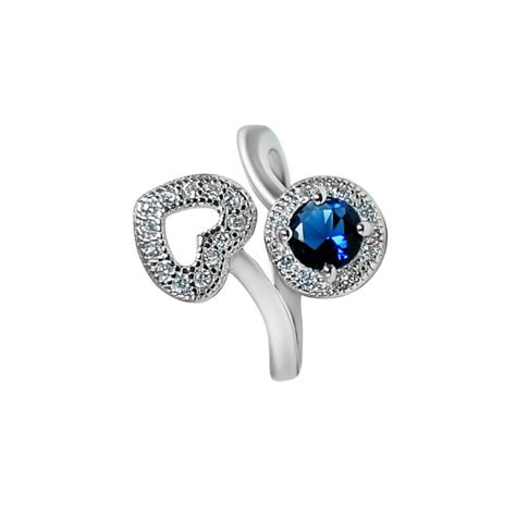 Silver Round Blue Gemstone Ring - 925 Silver Jewellery | Inari Shines
