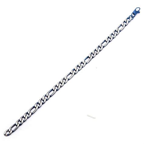 Buy Men's Stainless Steel Figaro Chain Denim Fade Bracelet Online ...