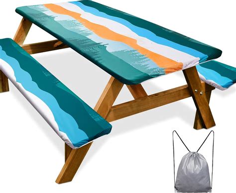 Amazon.com : Picnic Table Cover with Bench Covers Camping Essentials ...