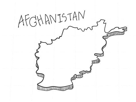 Hand Drawn of Afghanistan 3D Map on White Background. 10368732 Vector Art at Vecteezy