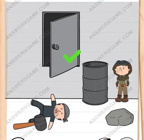 Brain Test 3 Level 24 Answers [ There is someone behind that door ]