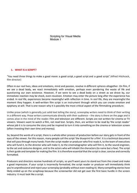 Image result for Example of a Script Format