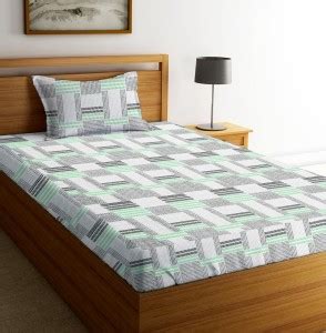 DIVINE 210 TC Cotton Single Geometric Flat Bedsheet - Buy DIVINE 210 TC ...