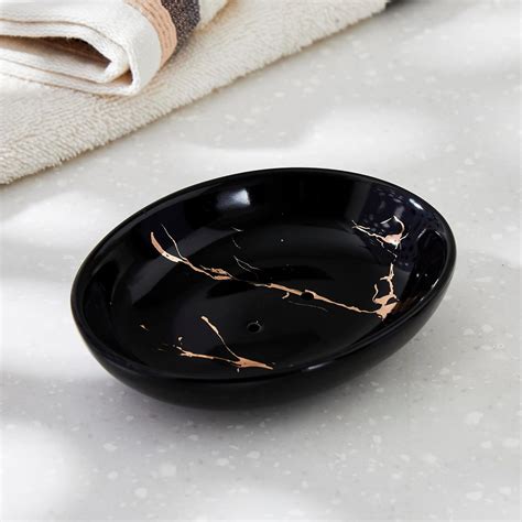 Home Centre Aubree Vince Ceramic Soap Dish, Black : Amazon.in: Home ...