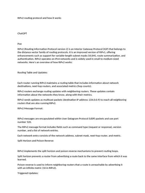 Image result for RIPv2 Protocol Explanation