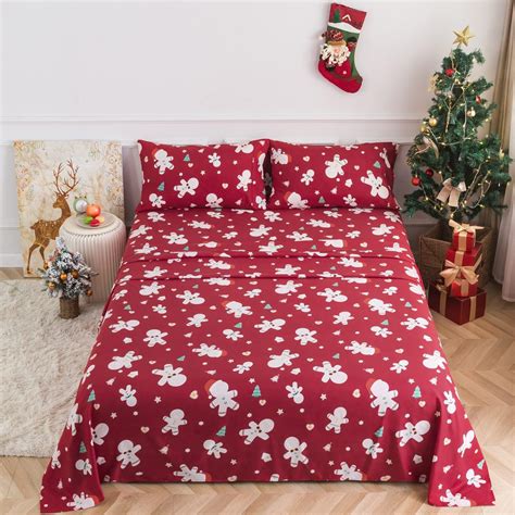 KaceMoo California King Christmas Sheets -Soft 1800 Thread Count ...