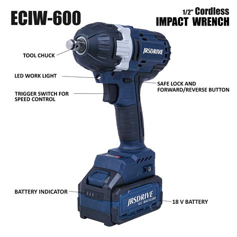 JRS Drive 1/2" Cordless Impact Wrench-500Nm, ECIW600 - Eastman Cast ...