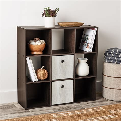 Mainstays 9 Cube Storage Organizer, Espresso - Walmart.com
