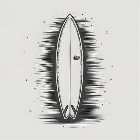 Premium Vector | Surfboard monochrome ink sketch vector drawing ...