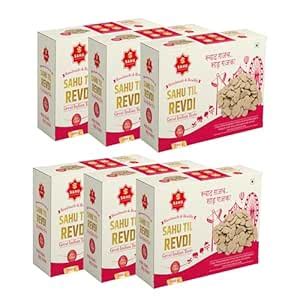 SAHU GAJAK BHANDAR Rewari 2100g (Pack of 6 Boxes, Each 350g) | Gud ...