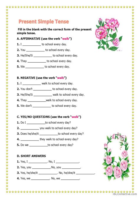 Image result for Present Simple Sheets