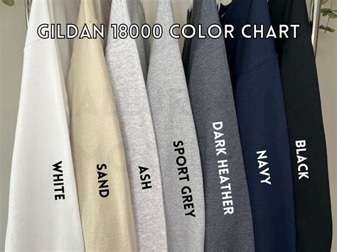 Gildan Color Chart 18000, Gildan Color Guide, Gildan Color Chart, Color ...