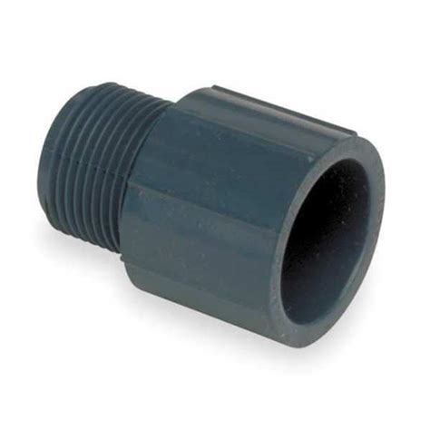 Zoro Select PVC Male Adapter, MNPT x Socket, 1-1/2 in Pipe Size 836-015 ...