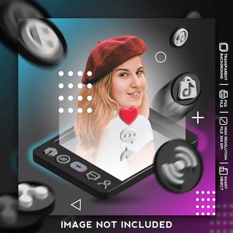 3d design feeder and icon for tiktok | Premium PSD