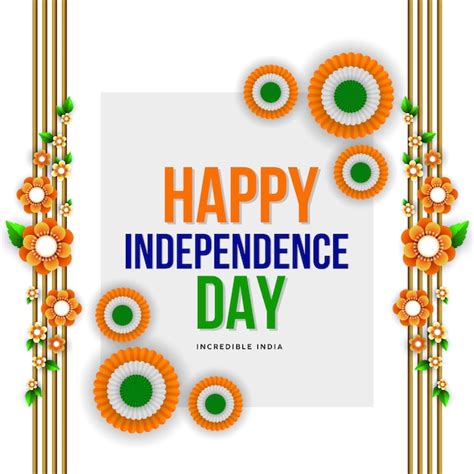 Indischer Unabhängigkeitstag 15. August National Poster Orange Blau ...