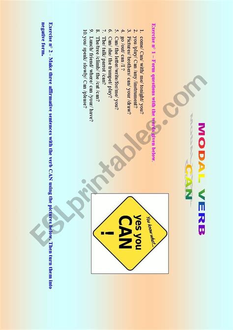 Can Model Verb Worksheet 的图像结果