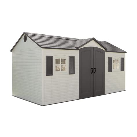 LIFETIME PRODUCTS 15-ft x 8-ft Brown Gable Resin Storage Shed in the ...