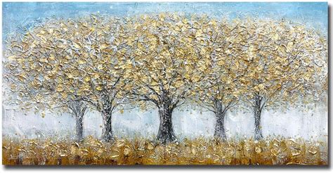 Metuu Hand Paintings - Golden Lucky Tree Texture, India | Ubuy