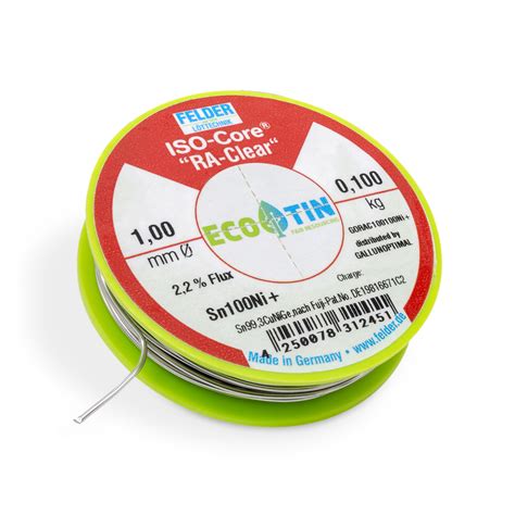 GALLUNOPTIMAL ISO-Core Sn99,25Cu0,7Ni0,05 (Sn100Ni+) bleifr. Lötdr., 2 ...