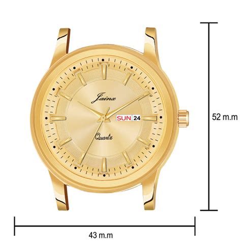 Jainx Premium Day & Date Feature Golden Dial Analogue Watch For Men ...