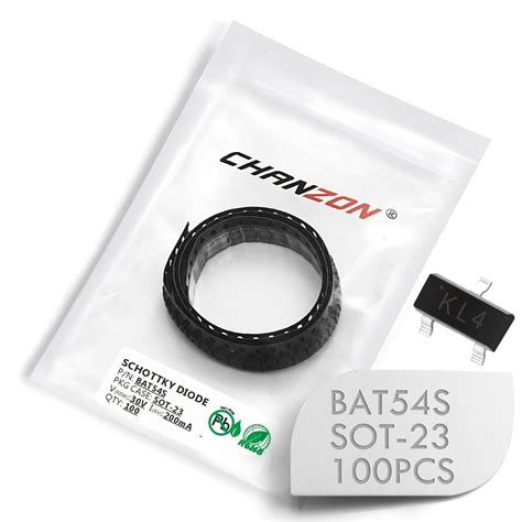 (Pack of 100 Pieces) Chanzon BAT54S SMD Schottky Barrier Rectifier ...