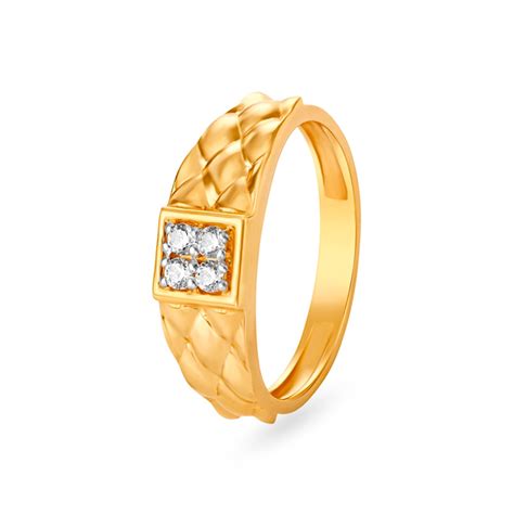 Classic Gold 4 Stone Finger Ring for Men