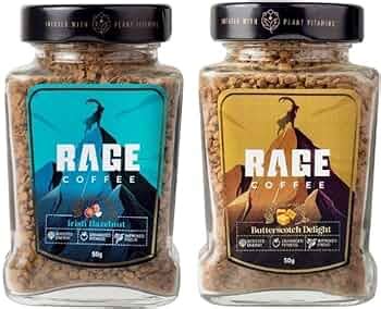 Rage's Instant Coffee Combo Pack of 2 - Butterscotch Delight & Irish ...