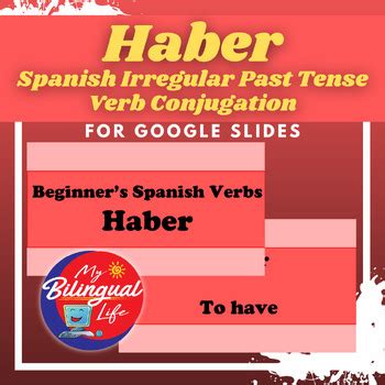 Haber - Spanish Irregular Past Tense Verb Conjugation - Google Slides