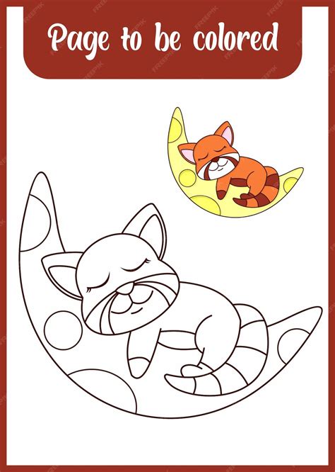 Ręcznie rysowane czerwona panda do kolorowania kolorowania strony ...